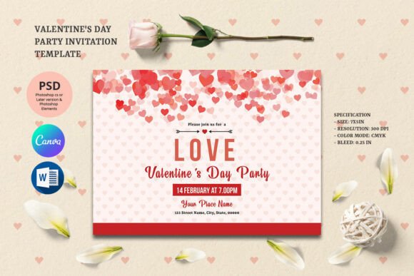 Download Valentines Day Party Invitation - Valentines day Collection