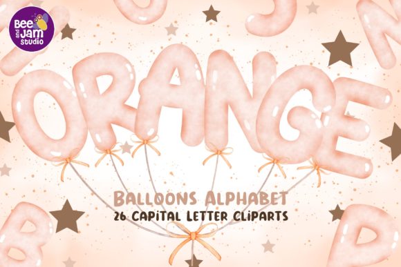 Download Watercolor Spring Orange Balloons Fonts - Spring Collection